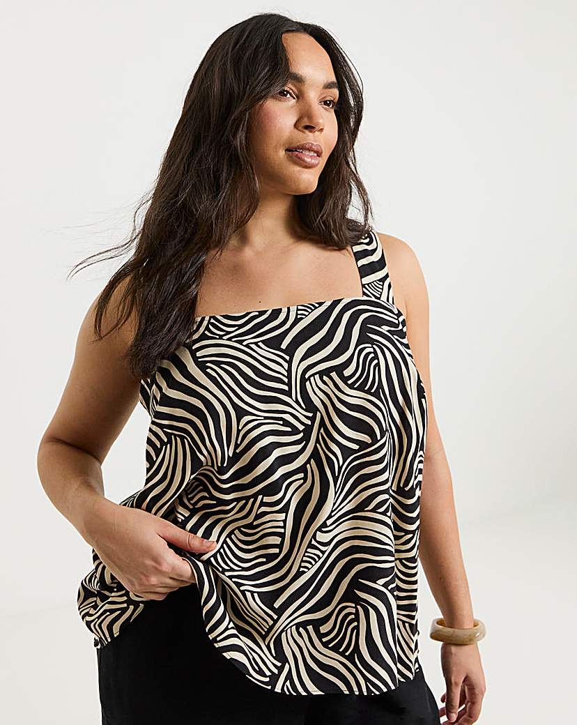 Zebra Print Square Neck Cami