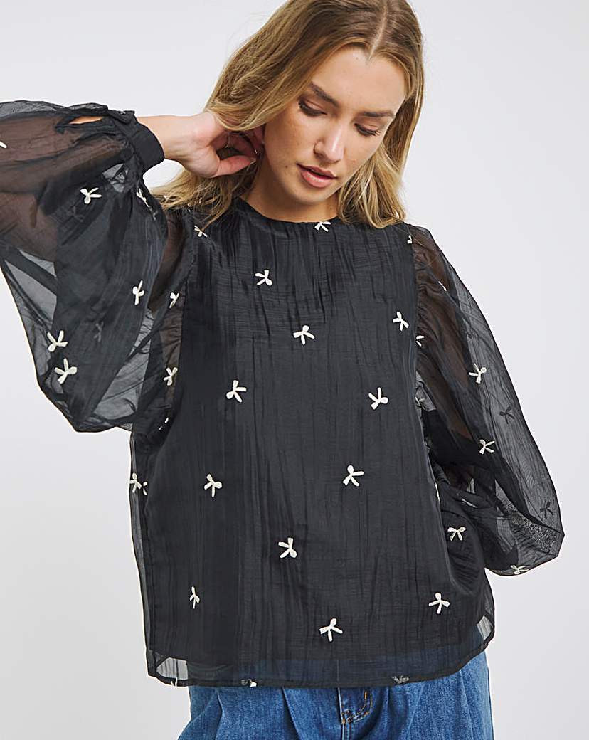 New In - Simply Be Organza Embroidered Bow