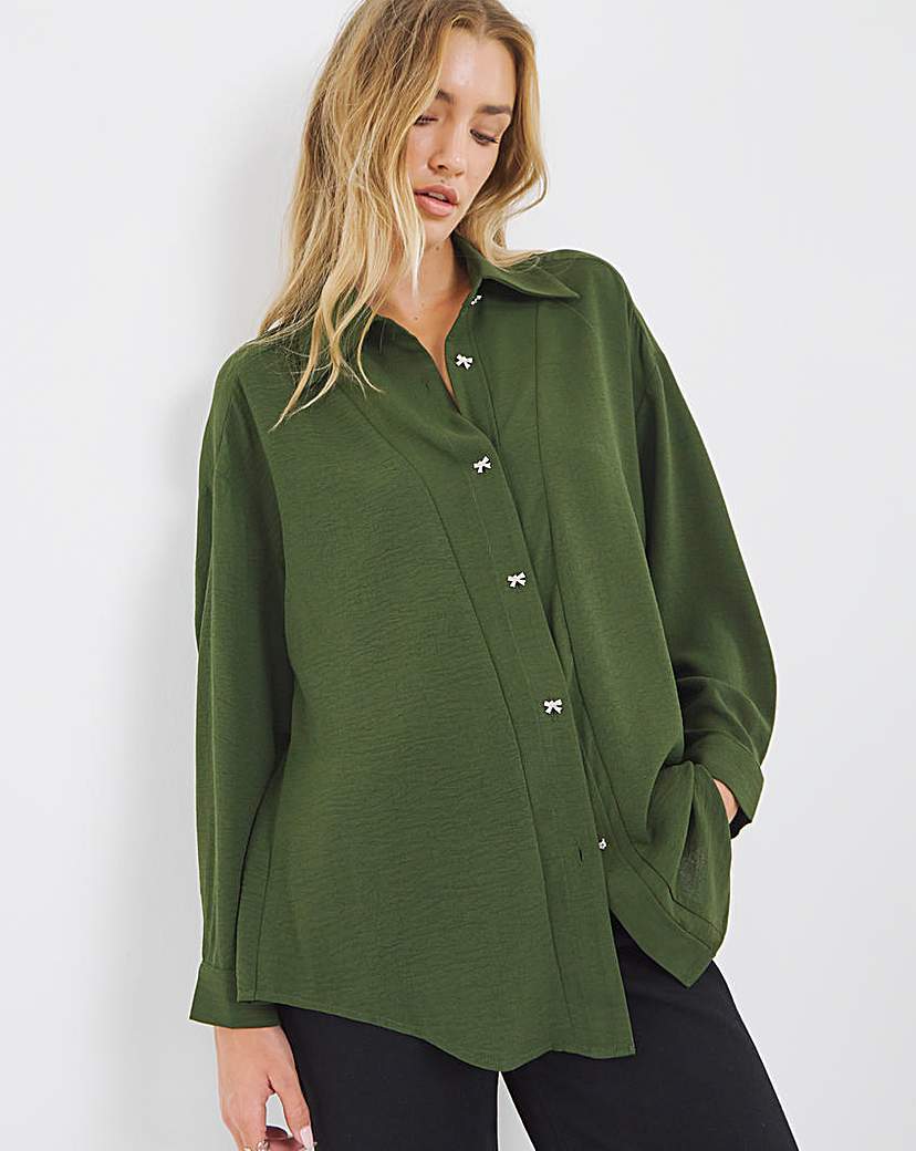 New In - Bow Button Detail Shirt
