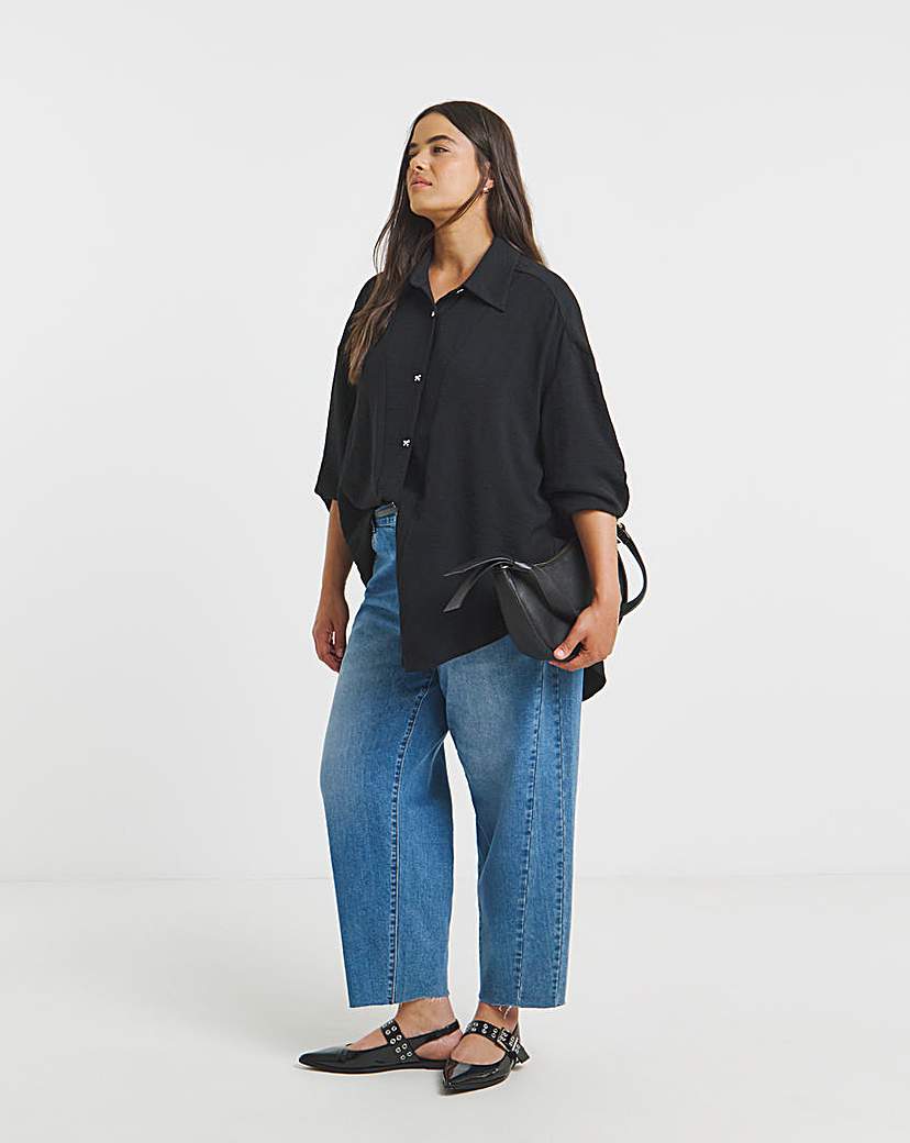 Simply Be Bow Button Detail Shirt