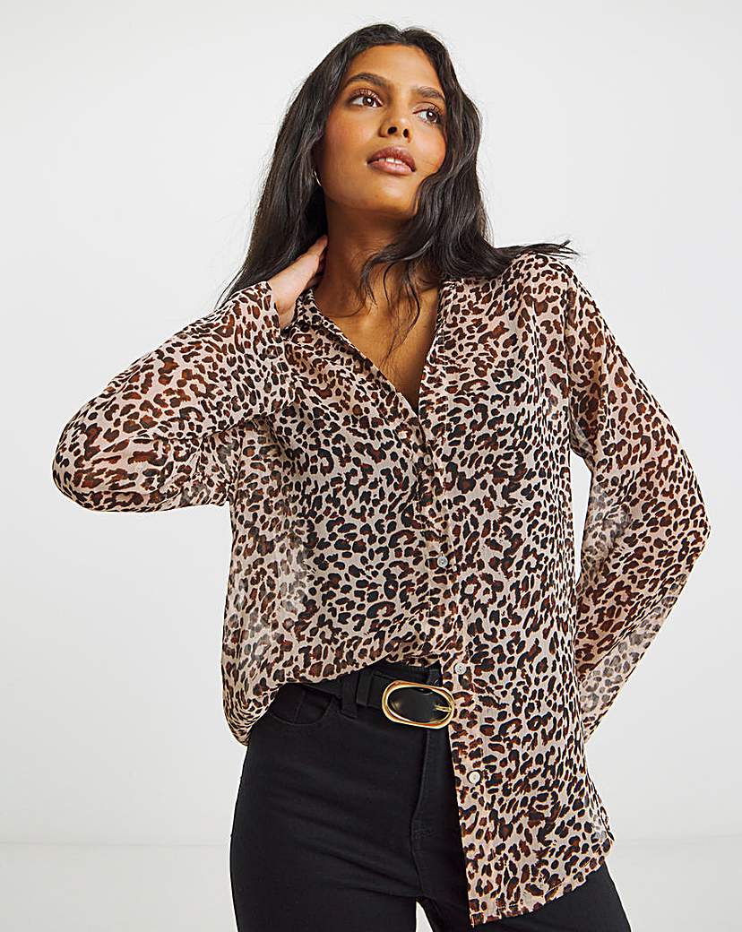 New In - Simply Be Animal Georgette Blouse