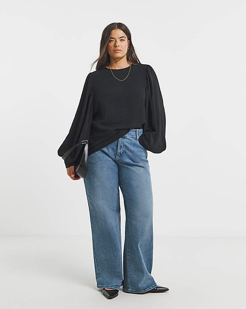 New In - Black Exaggerated Sleeve Blouse