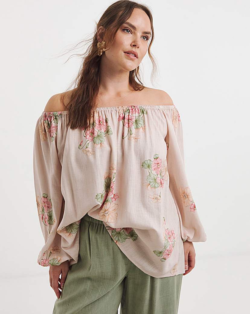 New In - Bardot Linen Blend Top