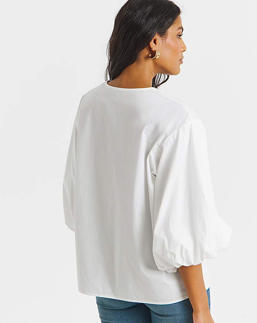 Simply Be White Button Through Blouse