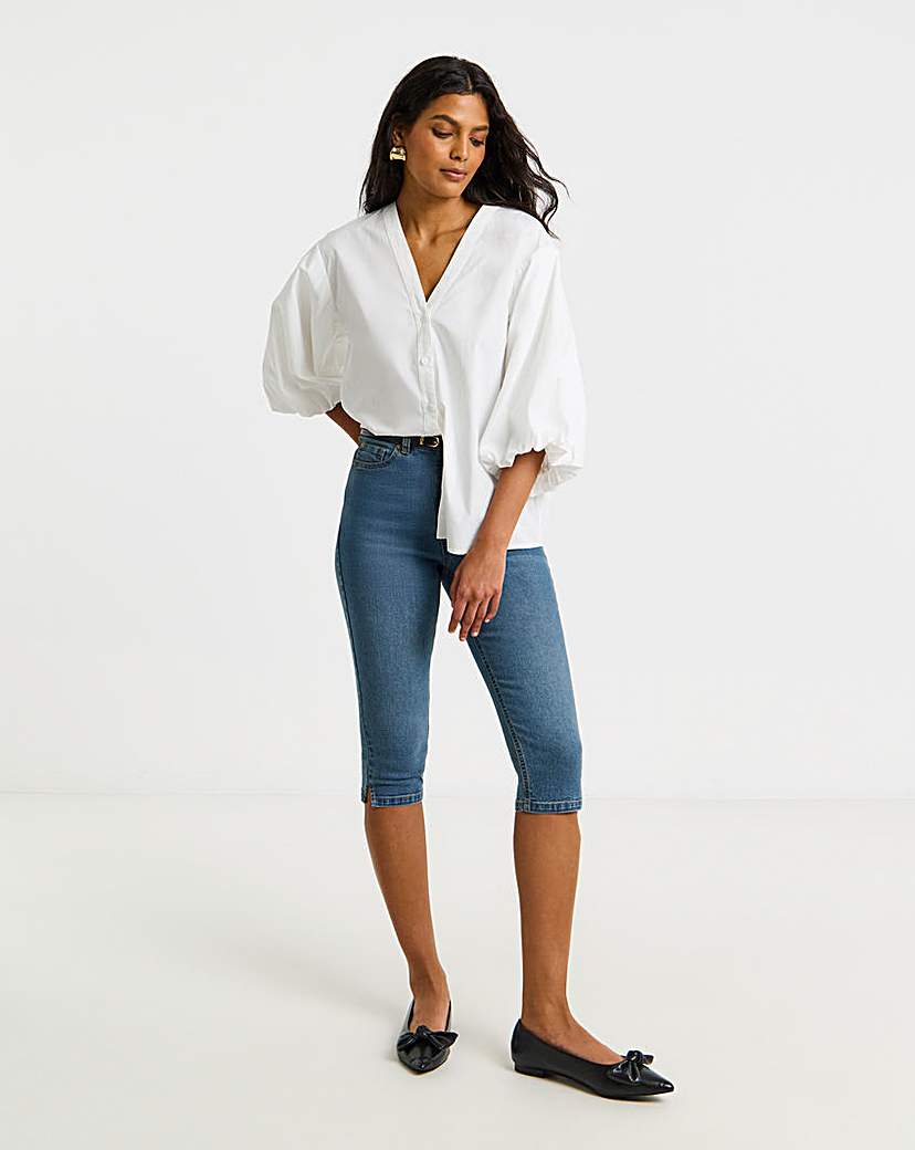 Simply Be White Button Through Blouse