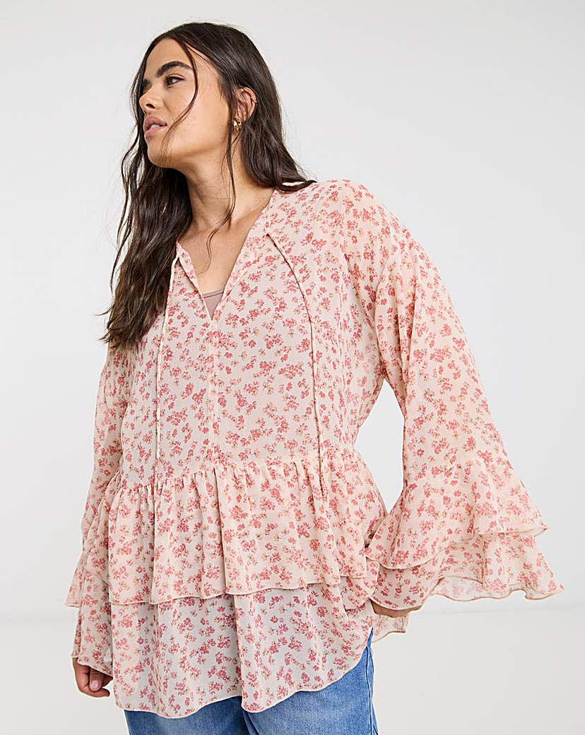 New In - Simply Be Floral Smock Blouse