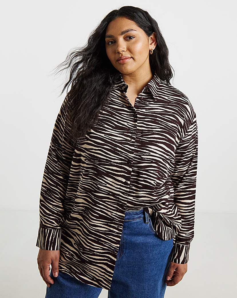 Mono Print Viscose Shirt