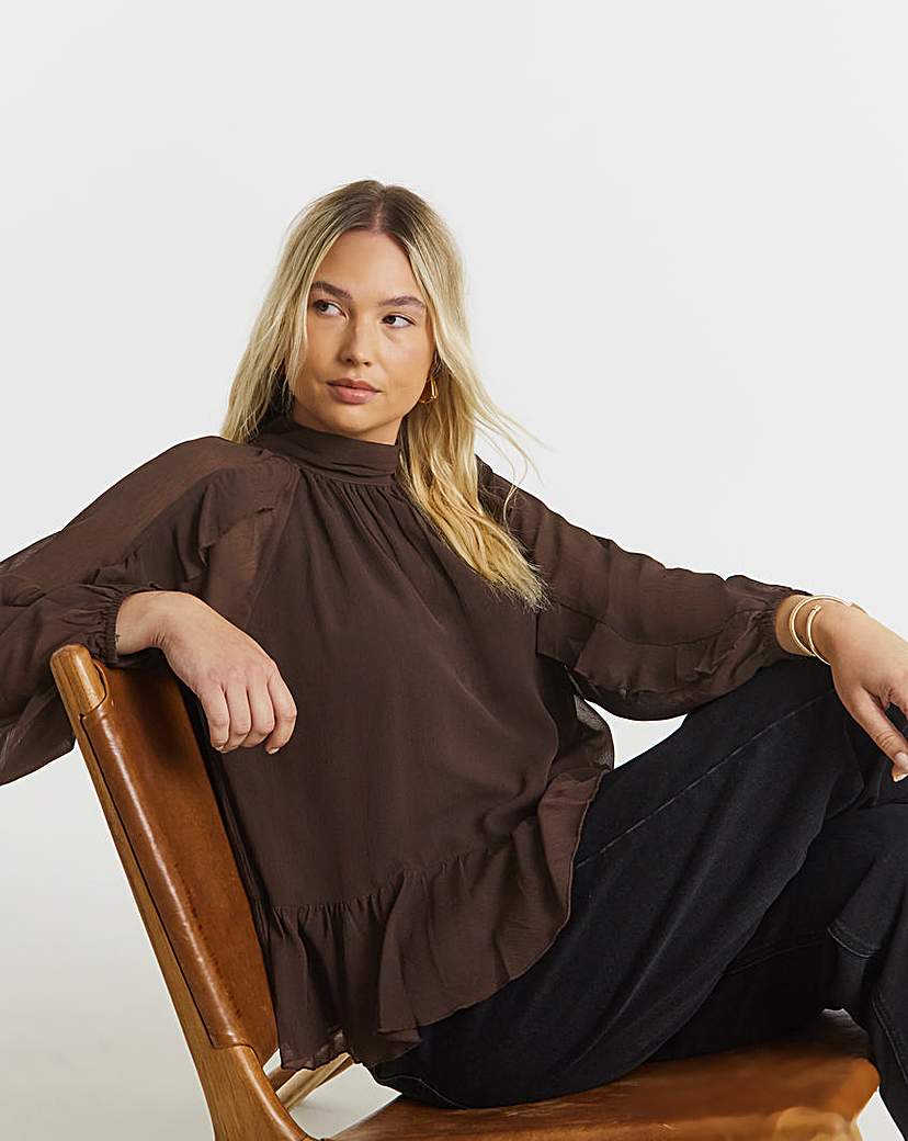 New In - Chocolate Crinkle Georgette Blouse