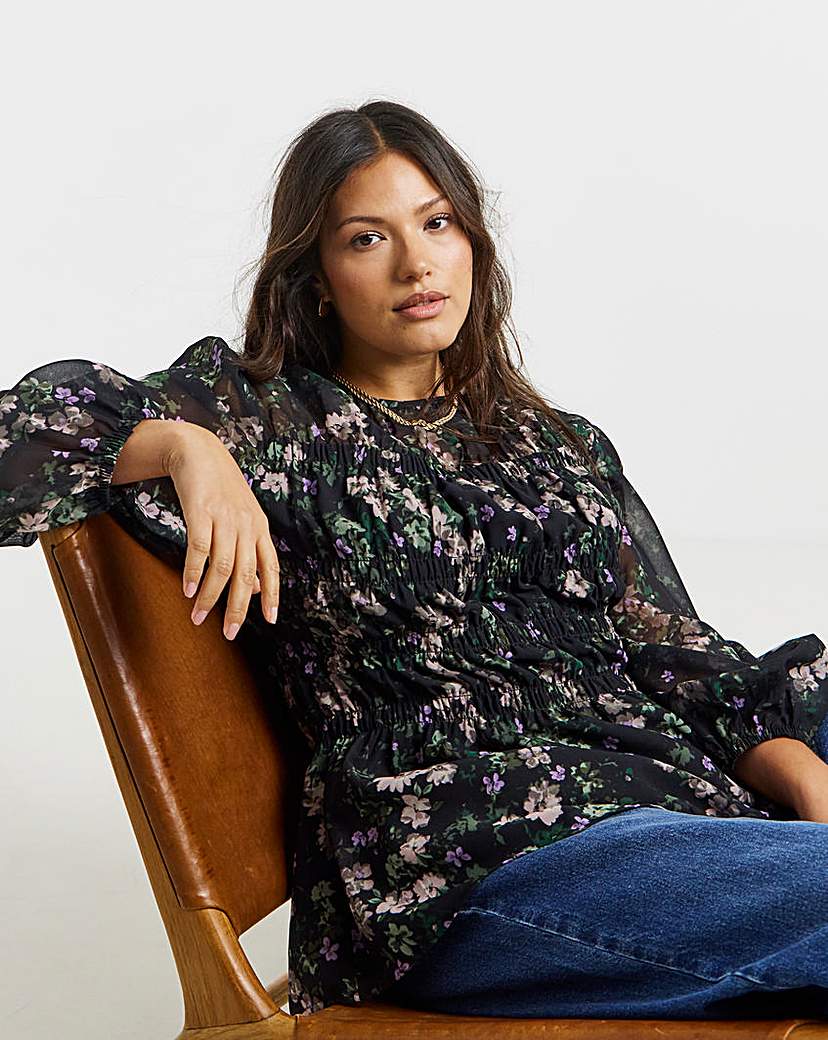 New In - Georgette Shirred Blouse