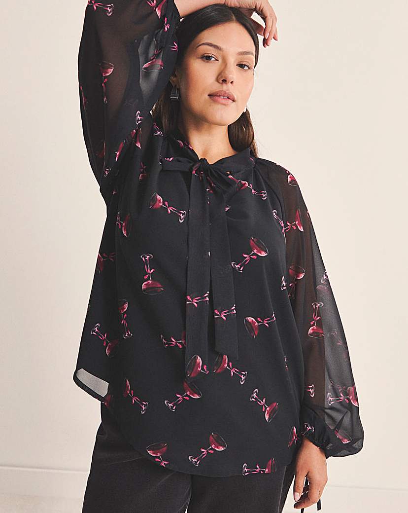 New In - Georgette Pussy Bow Blouse