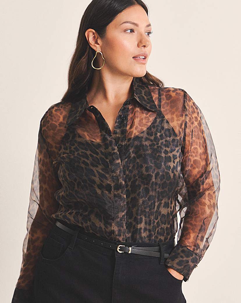 Simply Be Leopard Organza Shirt Leopard Simply …