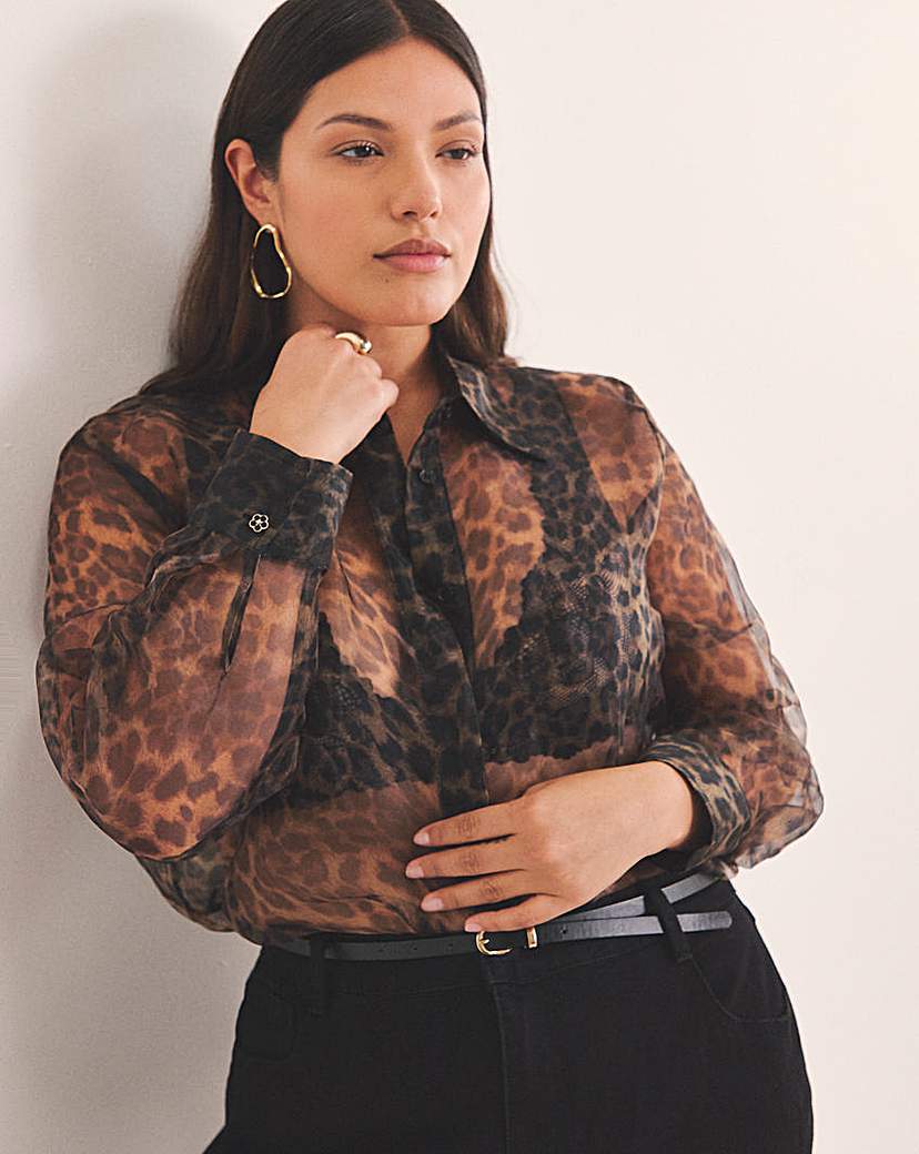 New In - Leopard Organza Shirt