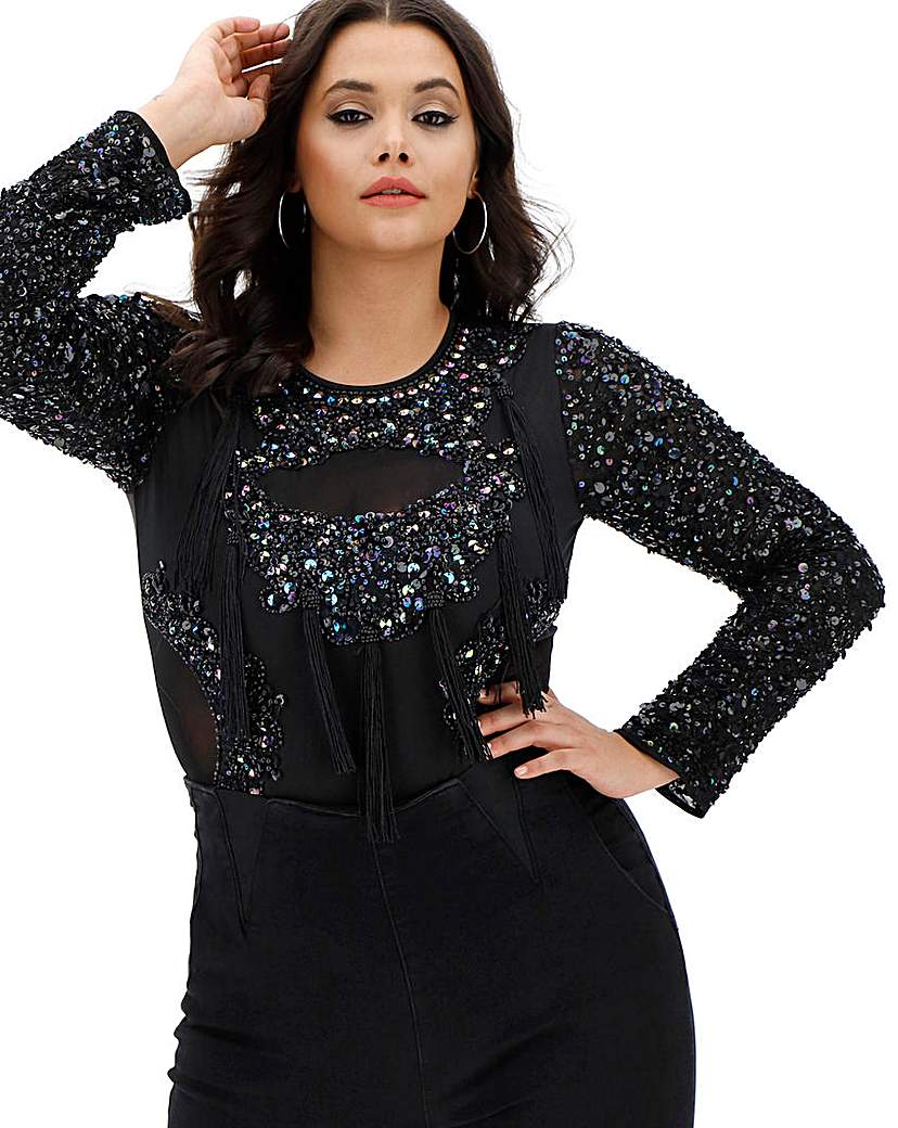 Image of A Star Is Born Embellished Bodysuit