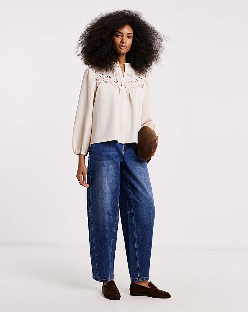 Simply Be Broderie Yoke Blouse
