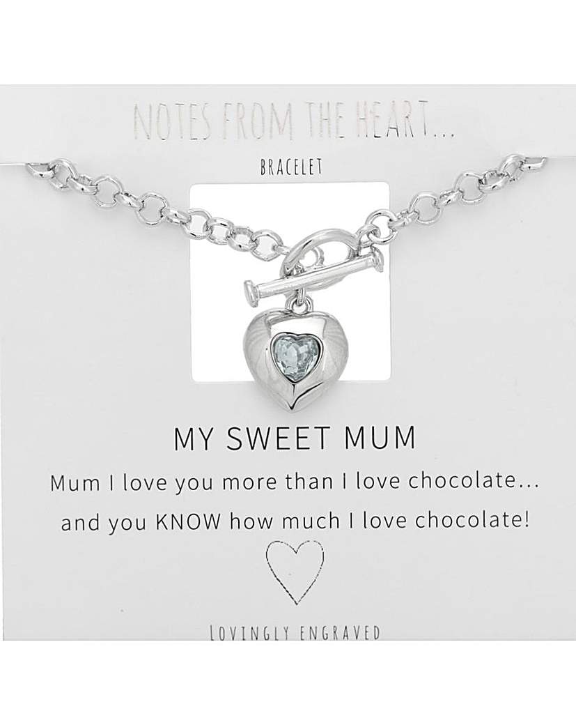 My Sweet Mum Heart T Bar Bracelet
