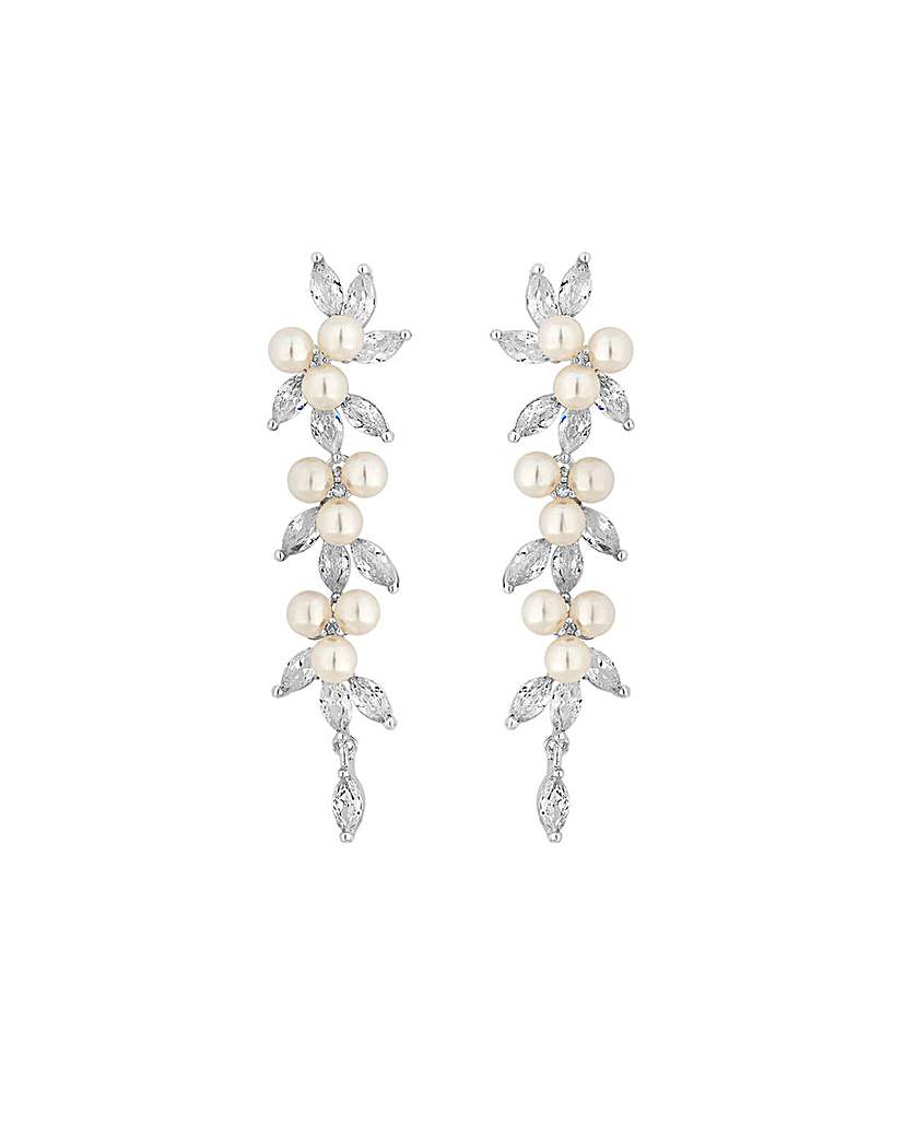 Jon Richard Pearl and Crystal Earrings