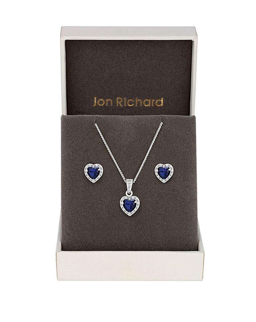 Jon Richard CZ Heart Set - Gift Boxed
