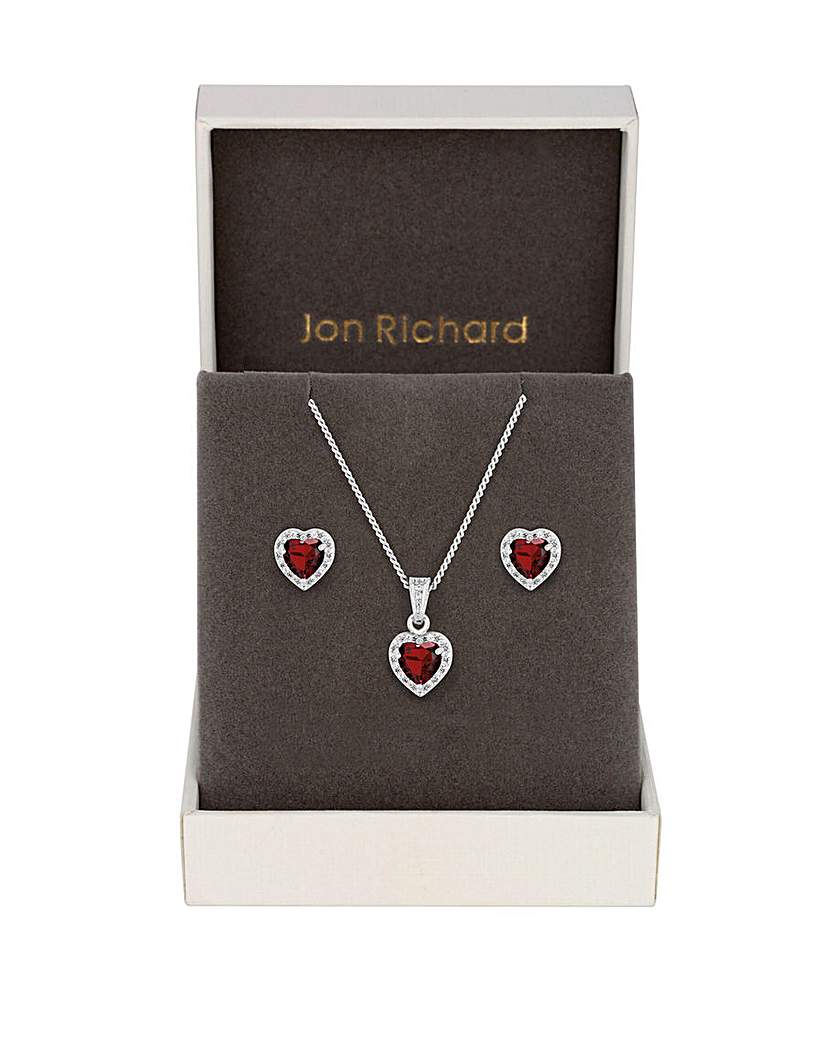 Jon Richard Heart CZ Set - Gift Boxed