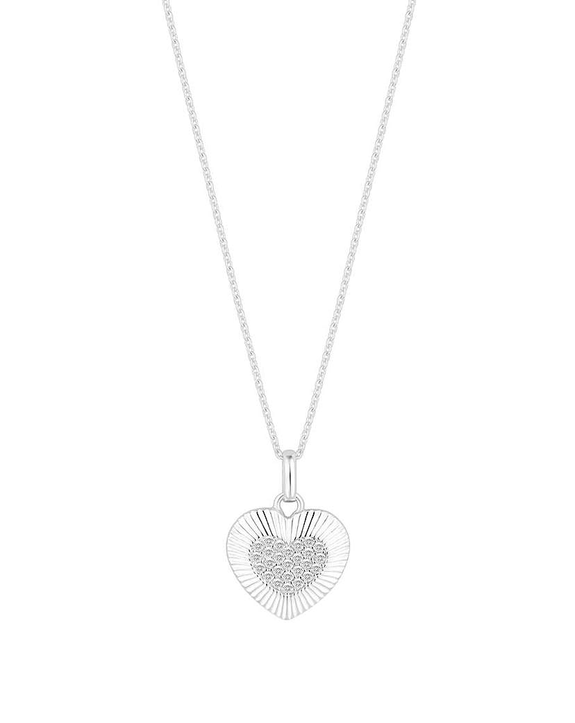 Simply Silver Pave Heart Necklace