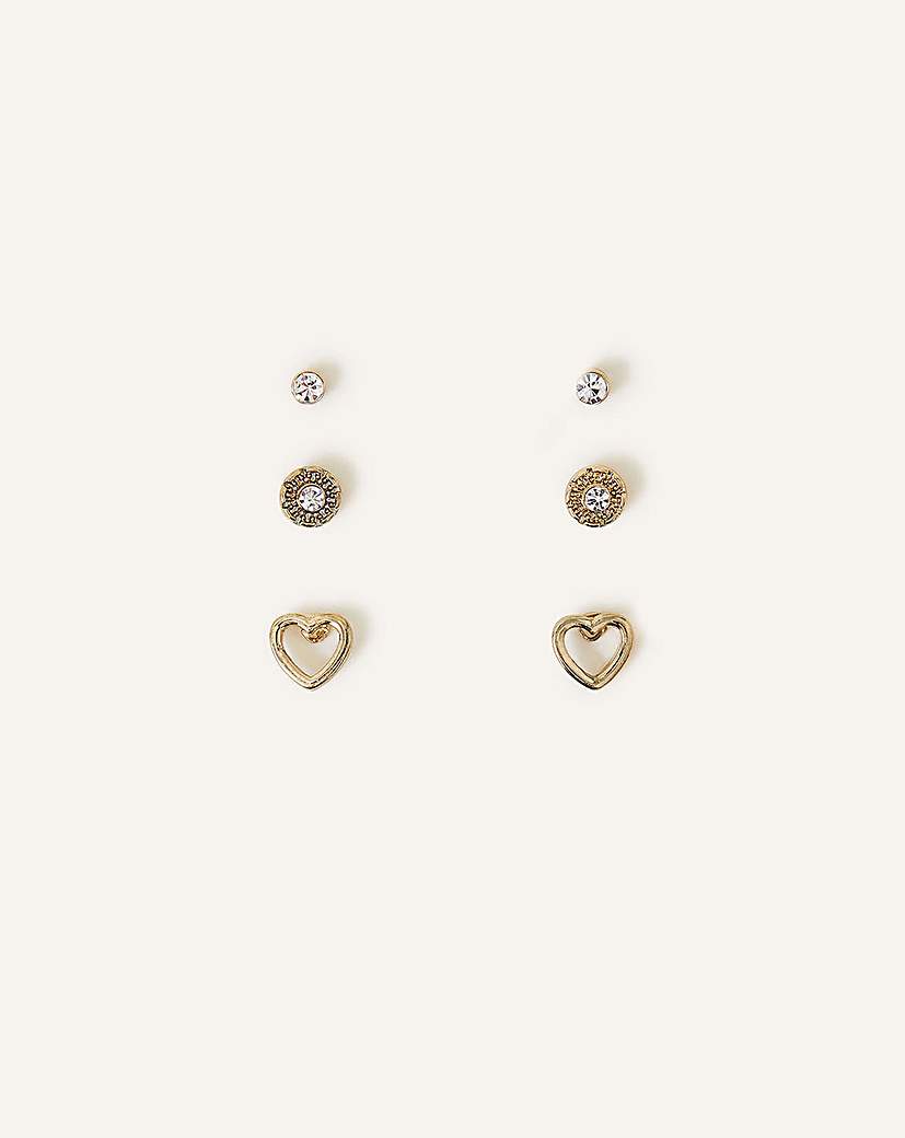 Accessorize Heart Earrings Set of 3