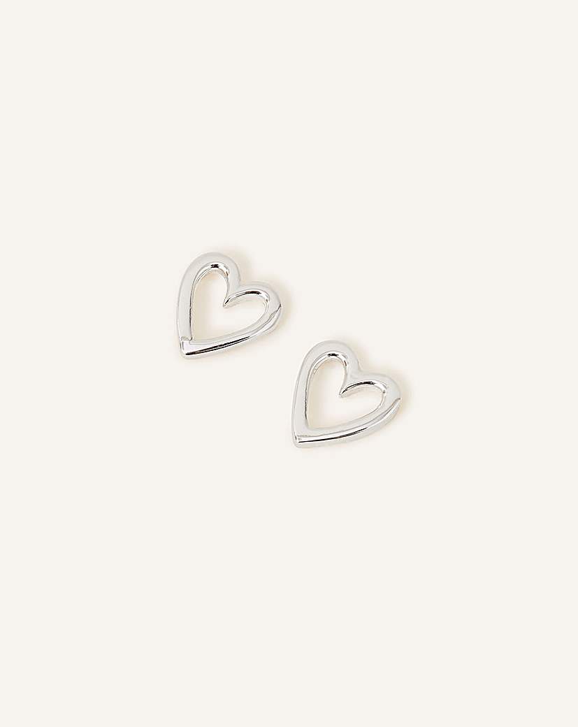 Accessorize Sterling Silver Heart Studs