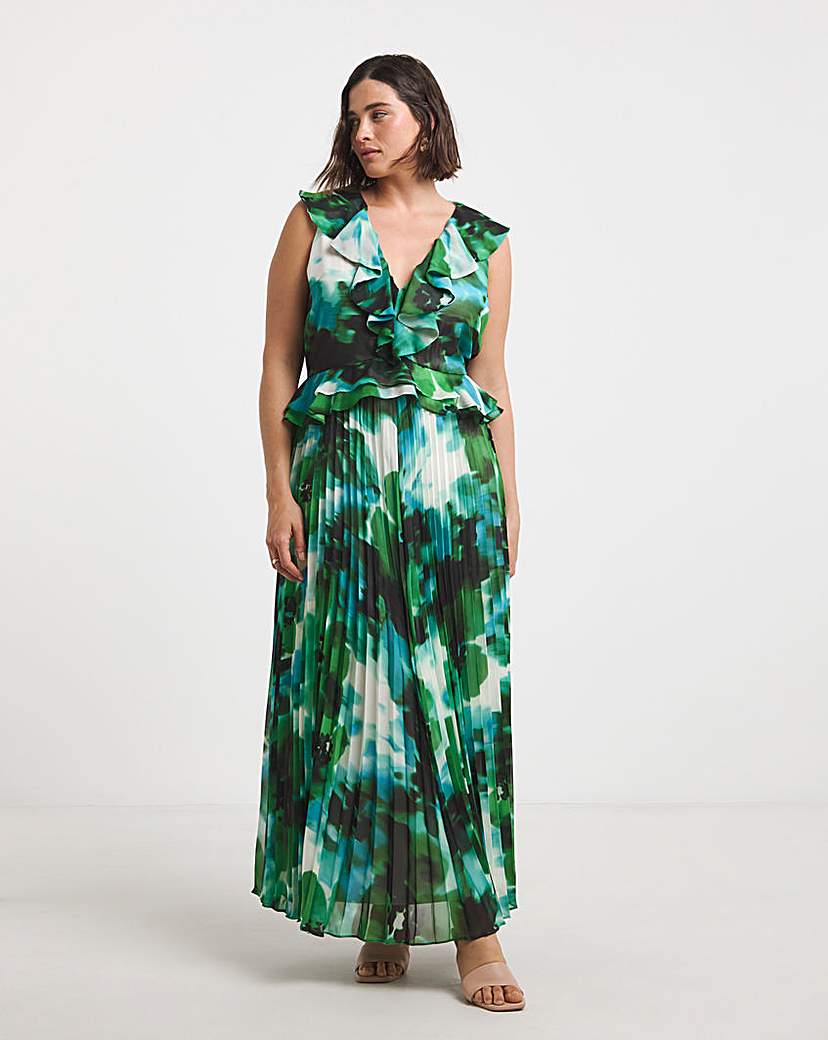 Joanna Hope Ruffle Pleated Dress