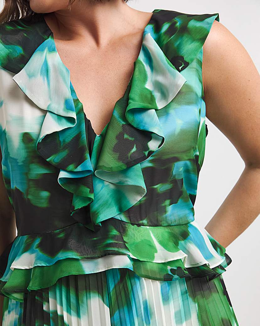 Joanna Hope Ruffle Pleated Dress