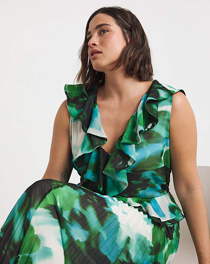 Joanna Hope Ruffle Pleated Dress