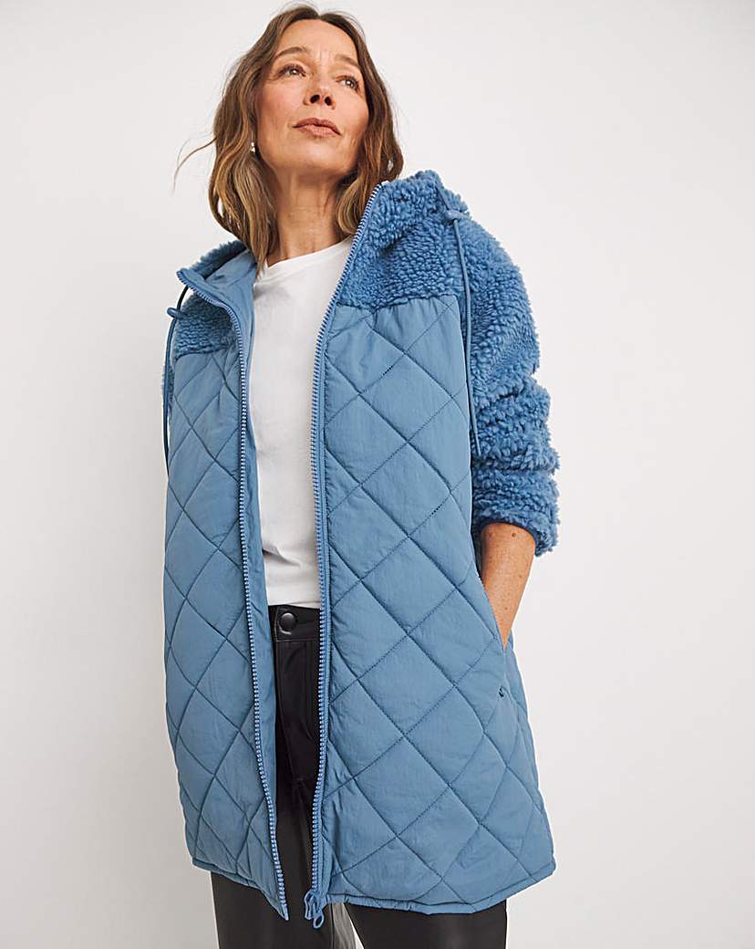 Hooded Borg Quilted Jacket