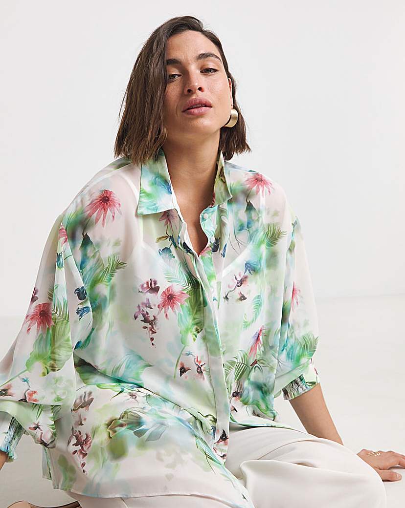 Joanna Hope Printed Chiffon Shirt