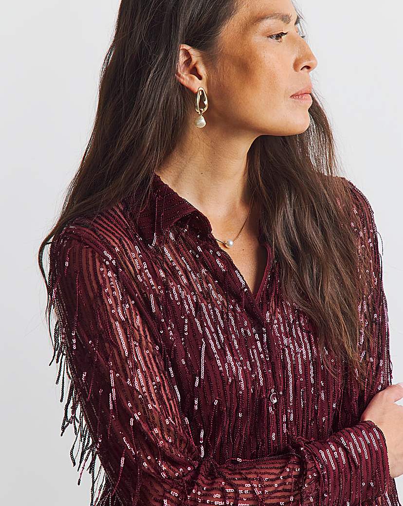 New In - Joanna Hope Tassle Sequin Shirt