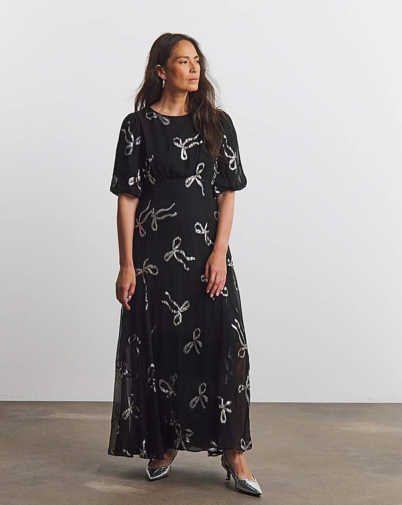 New In - Joanna Hope Lurex Bow Dress