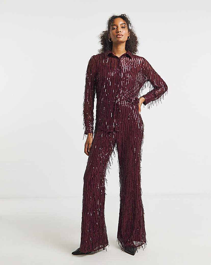 New In - Joanna Hope Tassle Sequin Trousers