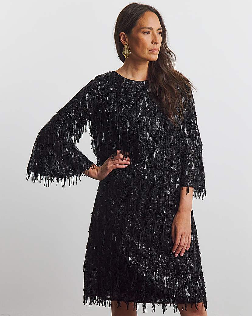 New In - Joanna Hope Sequin Tassle Dress