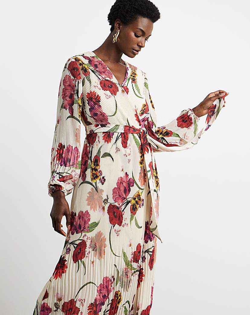 Joanna Hope Pleated Wrap Dress