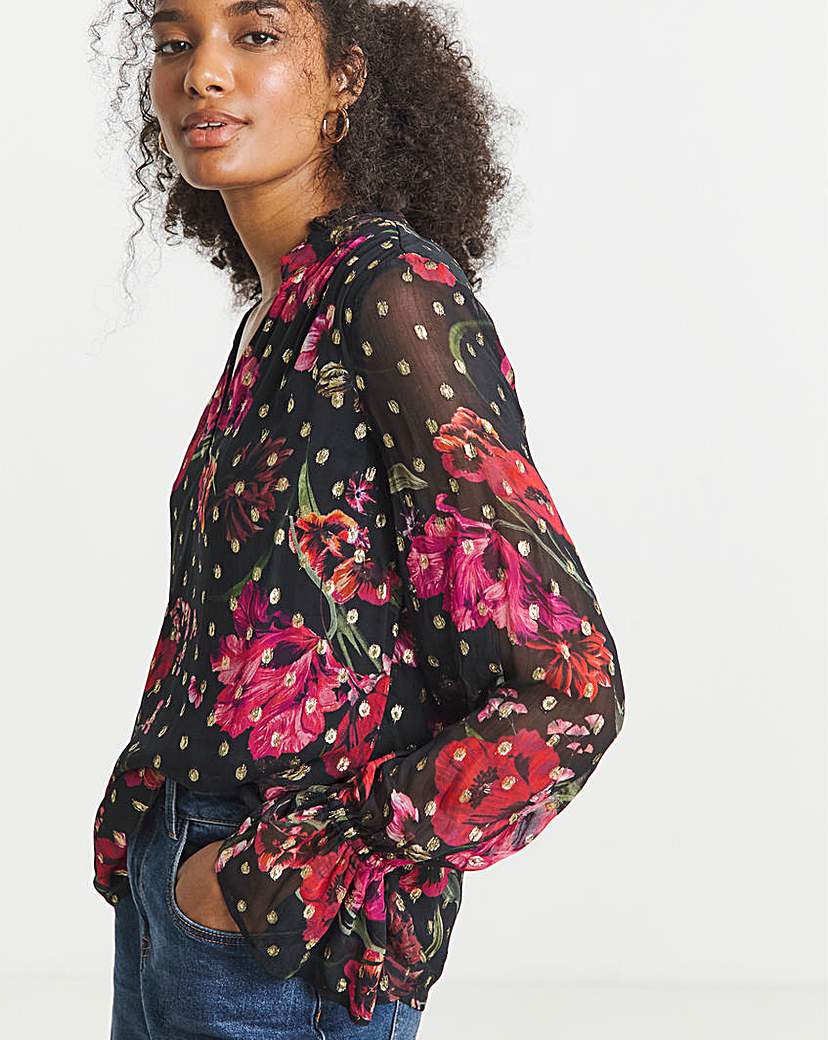 New In - Joanna Hope Lurex Foil Blouse