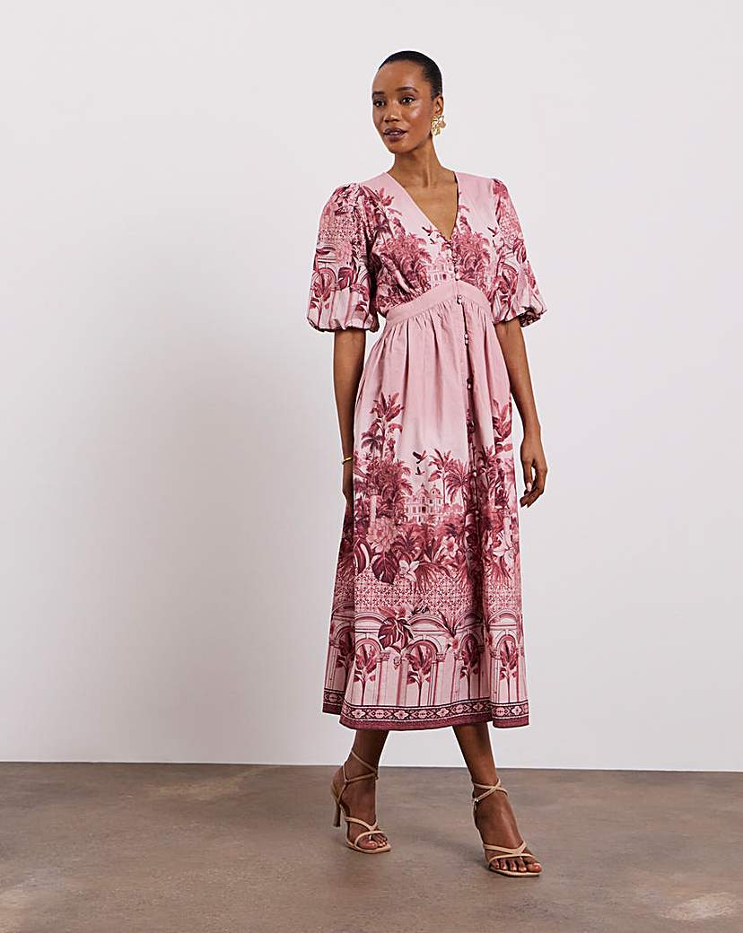New In - Joanna Hope Cotton Poplin Printed Dress