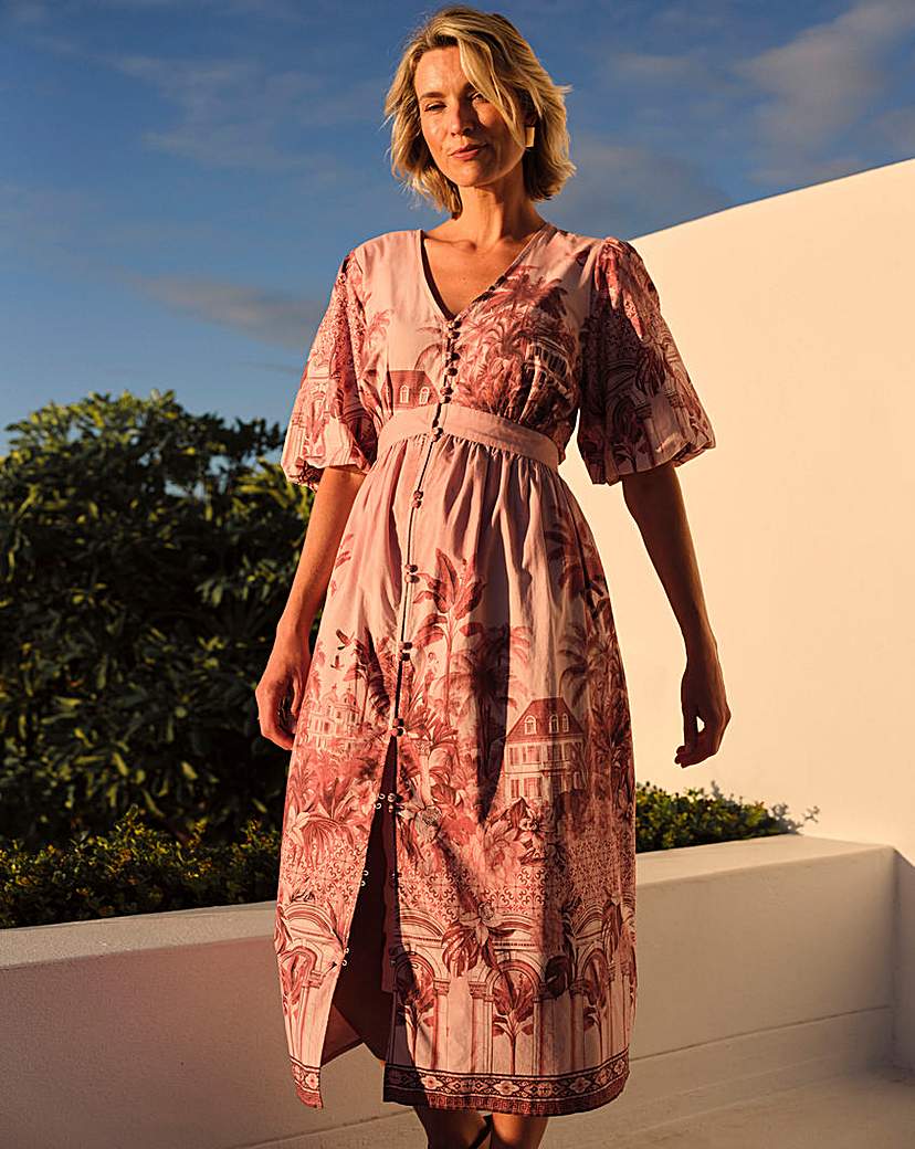 New In - Joanna Hope Cotton Poplin Printed Dress