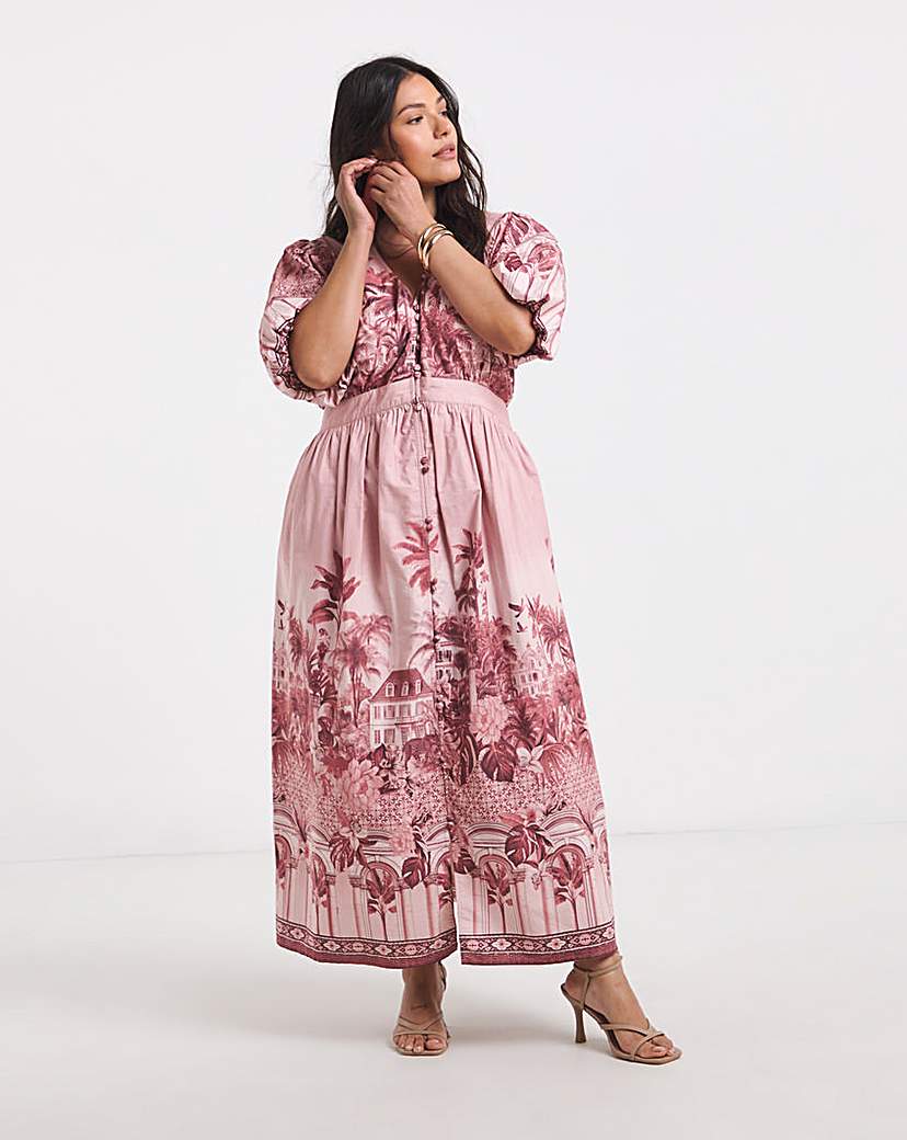 New In - Joanna Hope Cotton Poplin Printed Dress