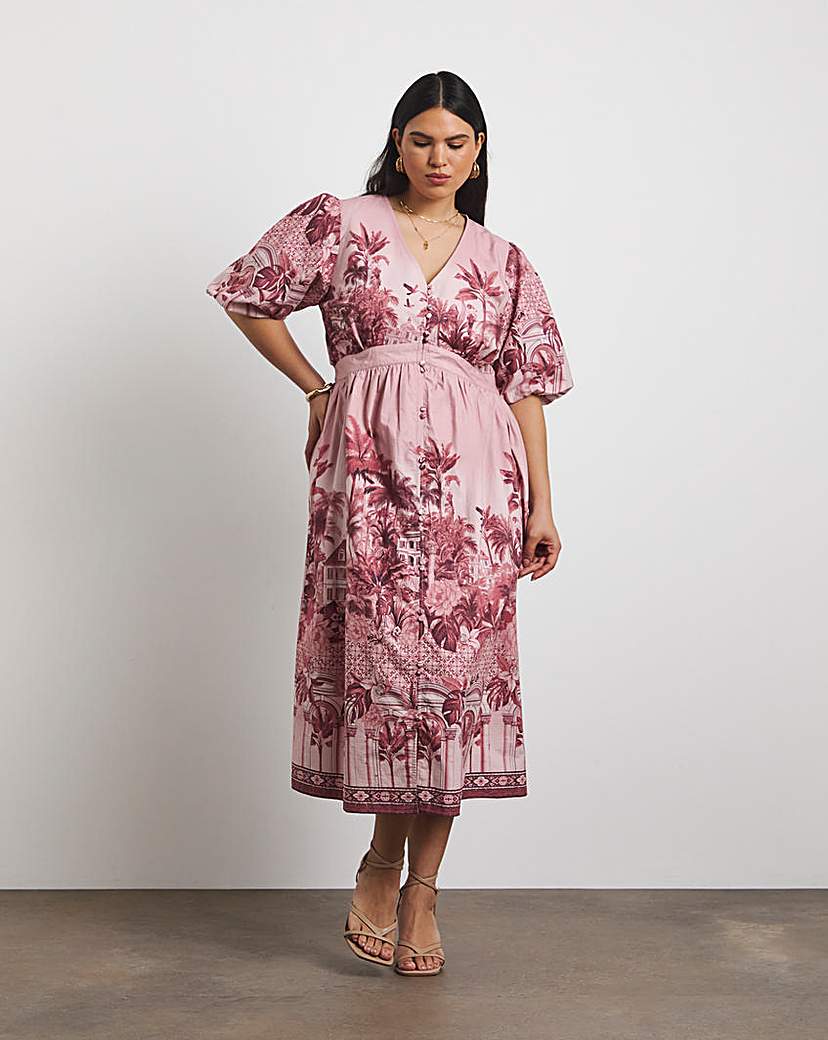 Joanna Hope Cotton Poplin Printed Dress