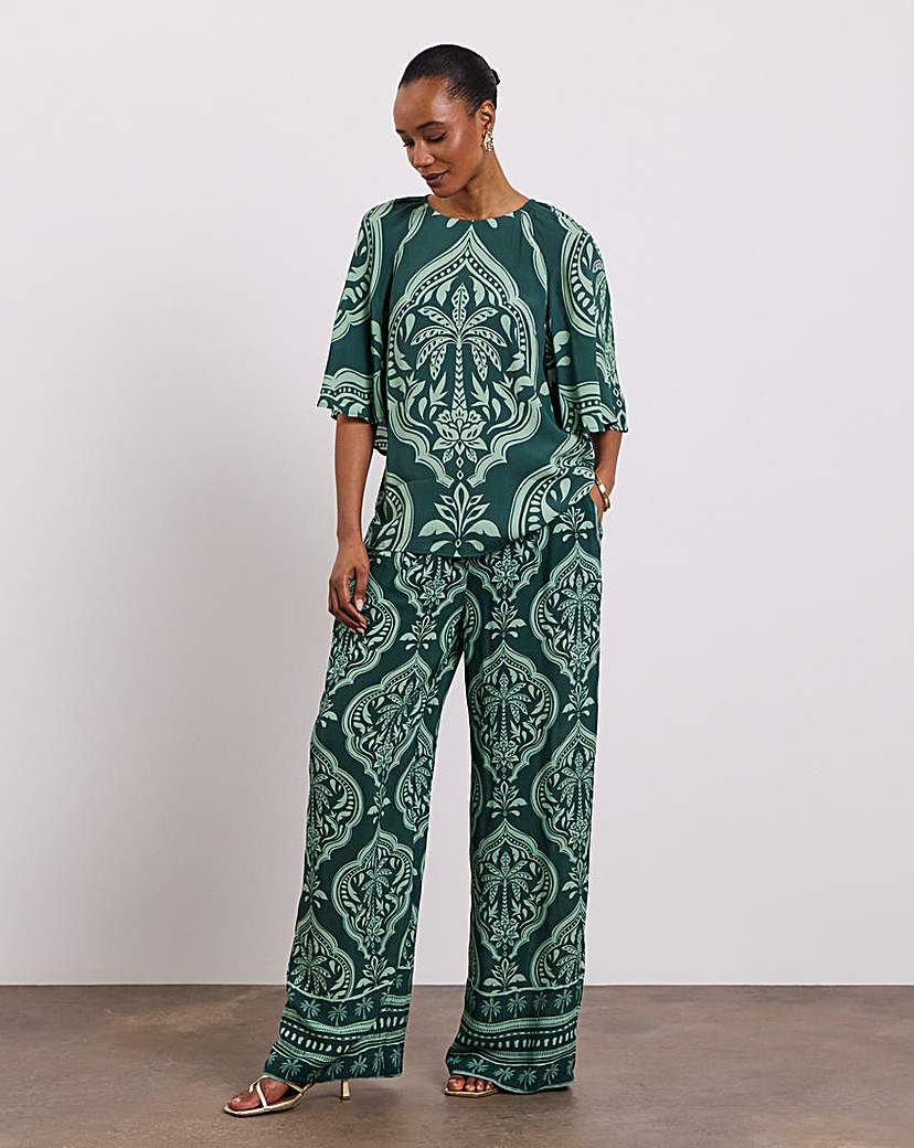 Joanna Hope Wide Leg Printed Trousers