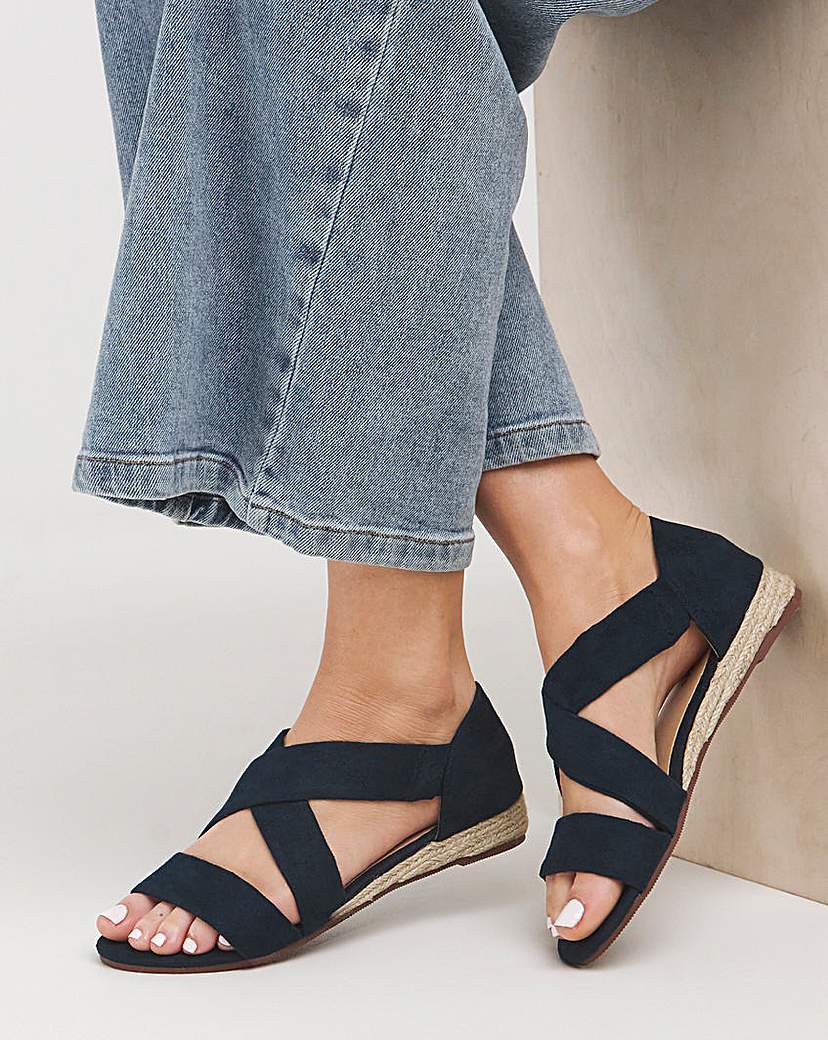 Soft Strap Espadrille Sandals EEEEE Fit