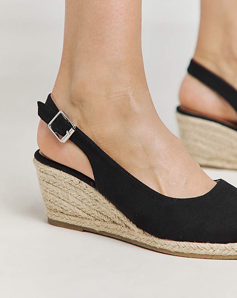 Slingback Wedge Espadrilles E Fit