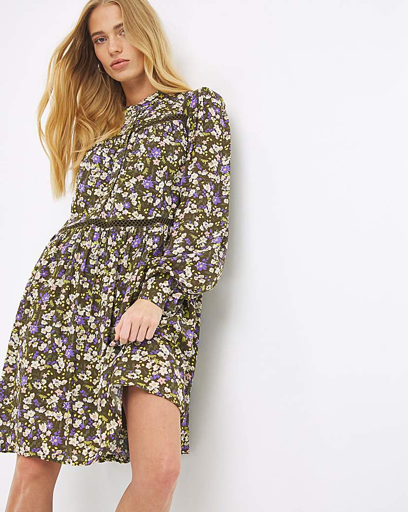 Y.A.S Button Down Floral Smock Dress