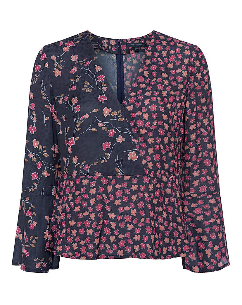 French Connection Floral Drape Top