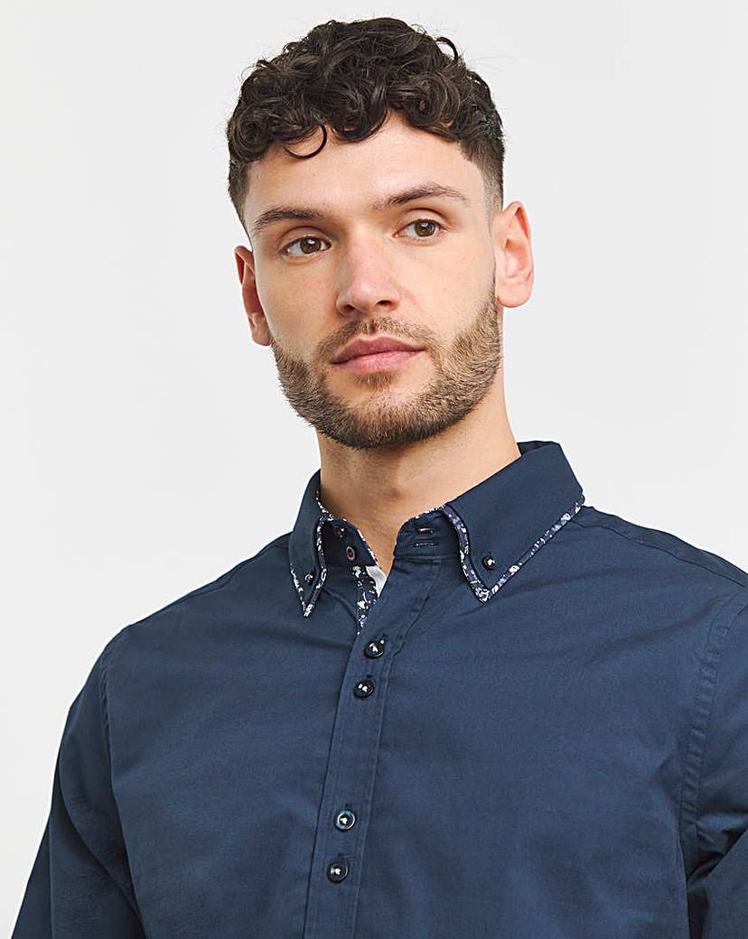 Joe Browns Navy Double Collar Shirt Long