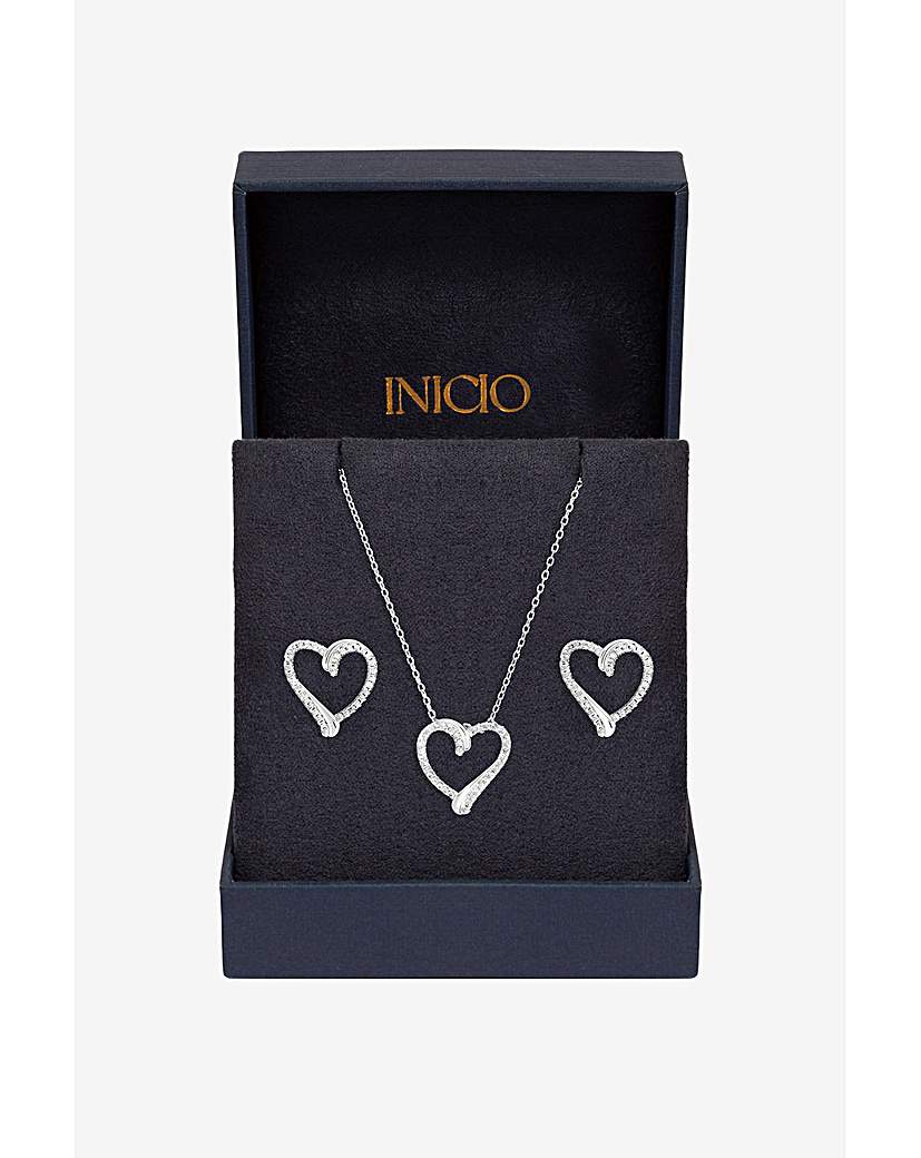 Pave Open Heart Set