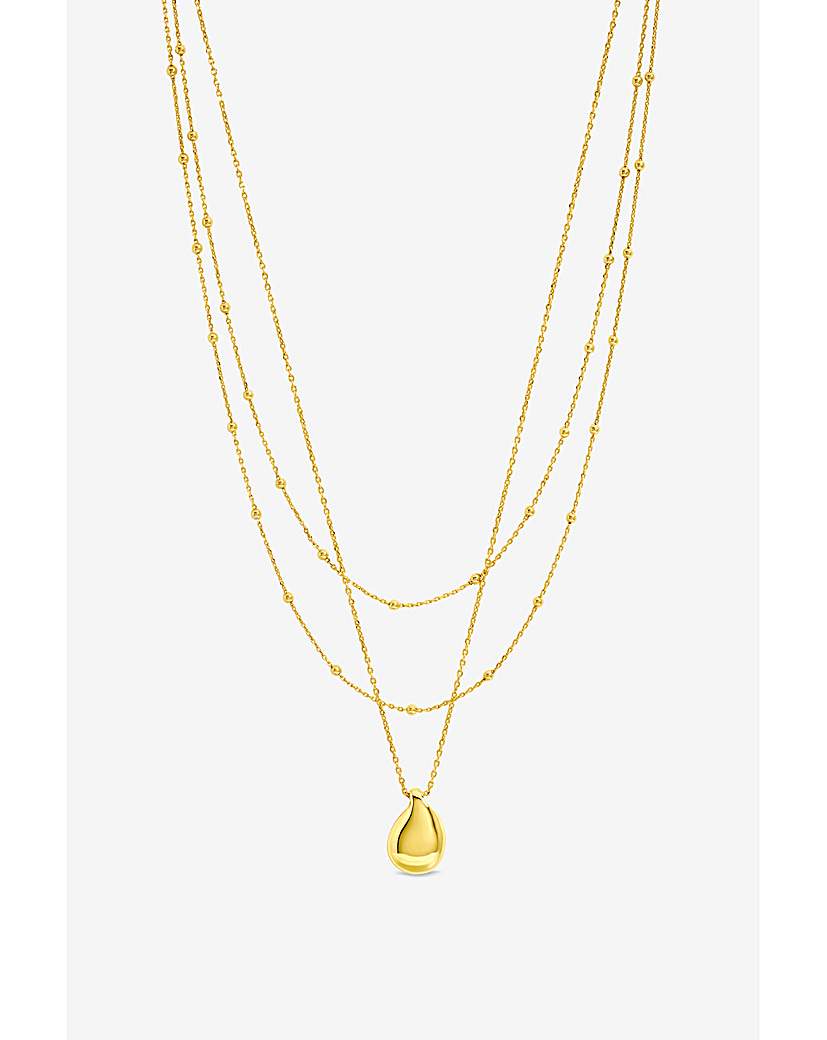 Gold Double Row Droplet Necklace