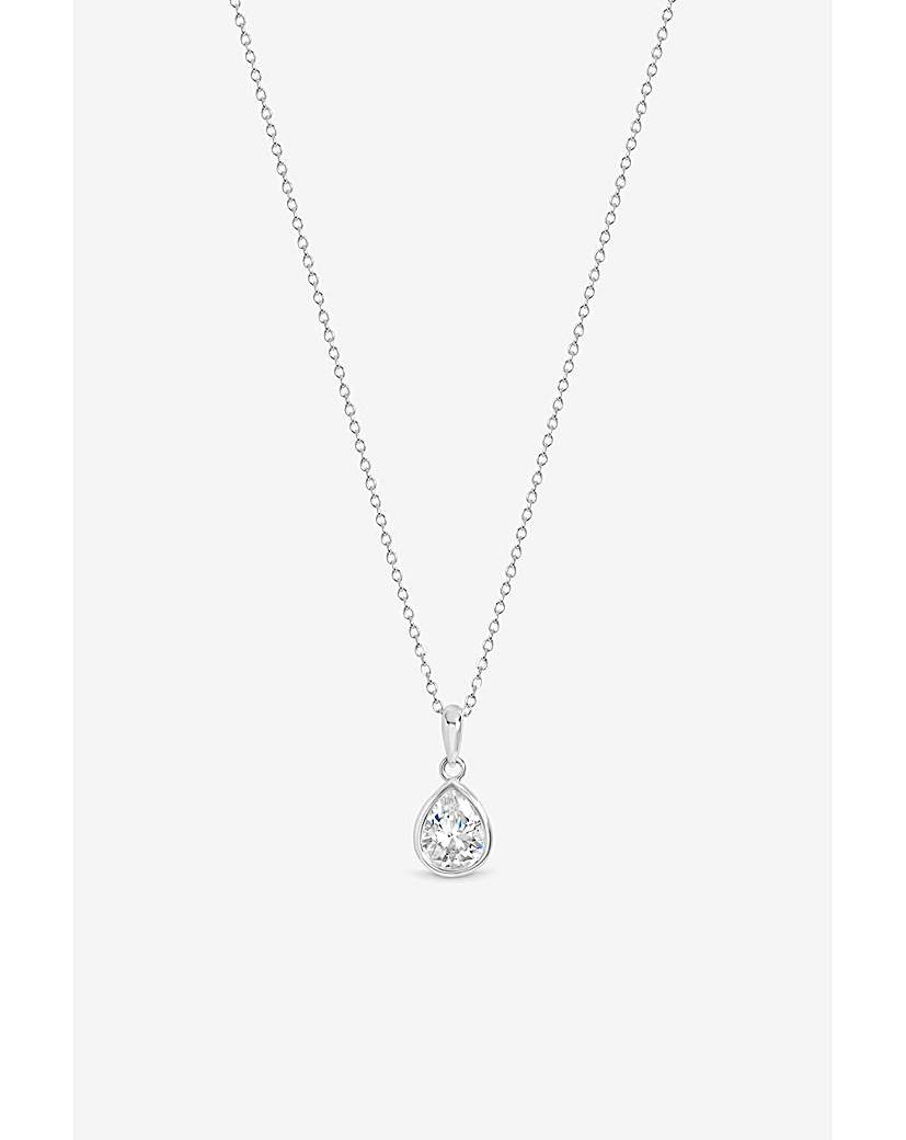 Silver Pear Bezel Pendant