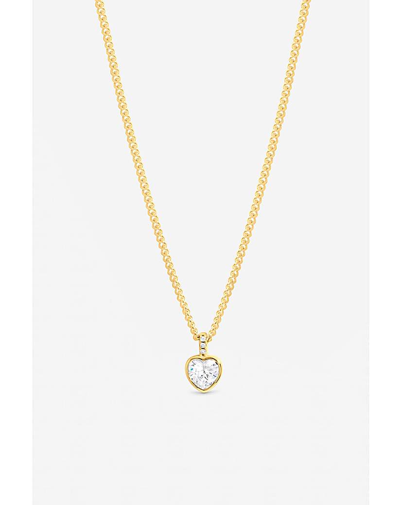 Gold Heart Bezel Necklace